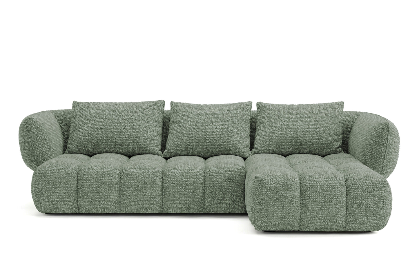 Lounge-Ecksofa SAVIO - Puente 33 Salbeigrün rechts - 250x168 cm - Designersofa HR