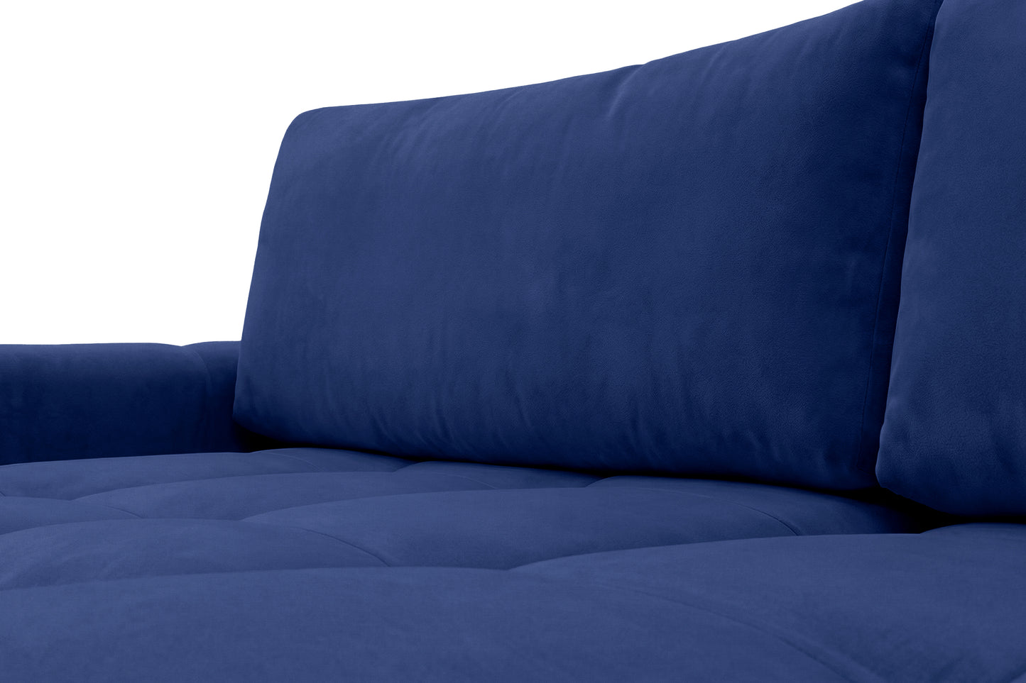 Ecksofa BELVEO mit Schlaffunktion und Bettkasten L-Form Ausrichtung Links Stoff Bluvel 86 Dunkelblau