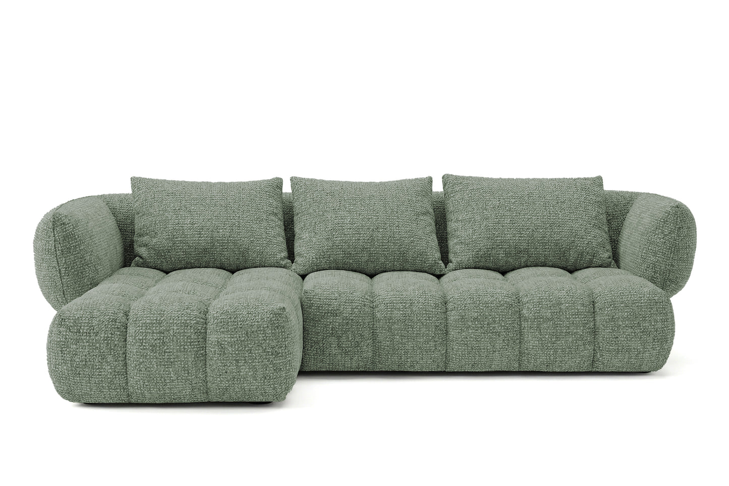 Lounge Ecksofa SAVIO - Puente 33 Salbeigrün links - 250x168 cm - Design Sofa HR