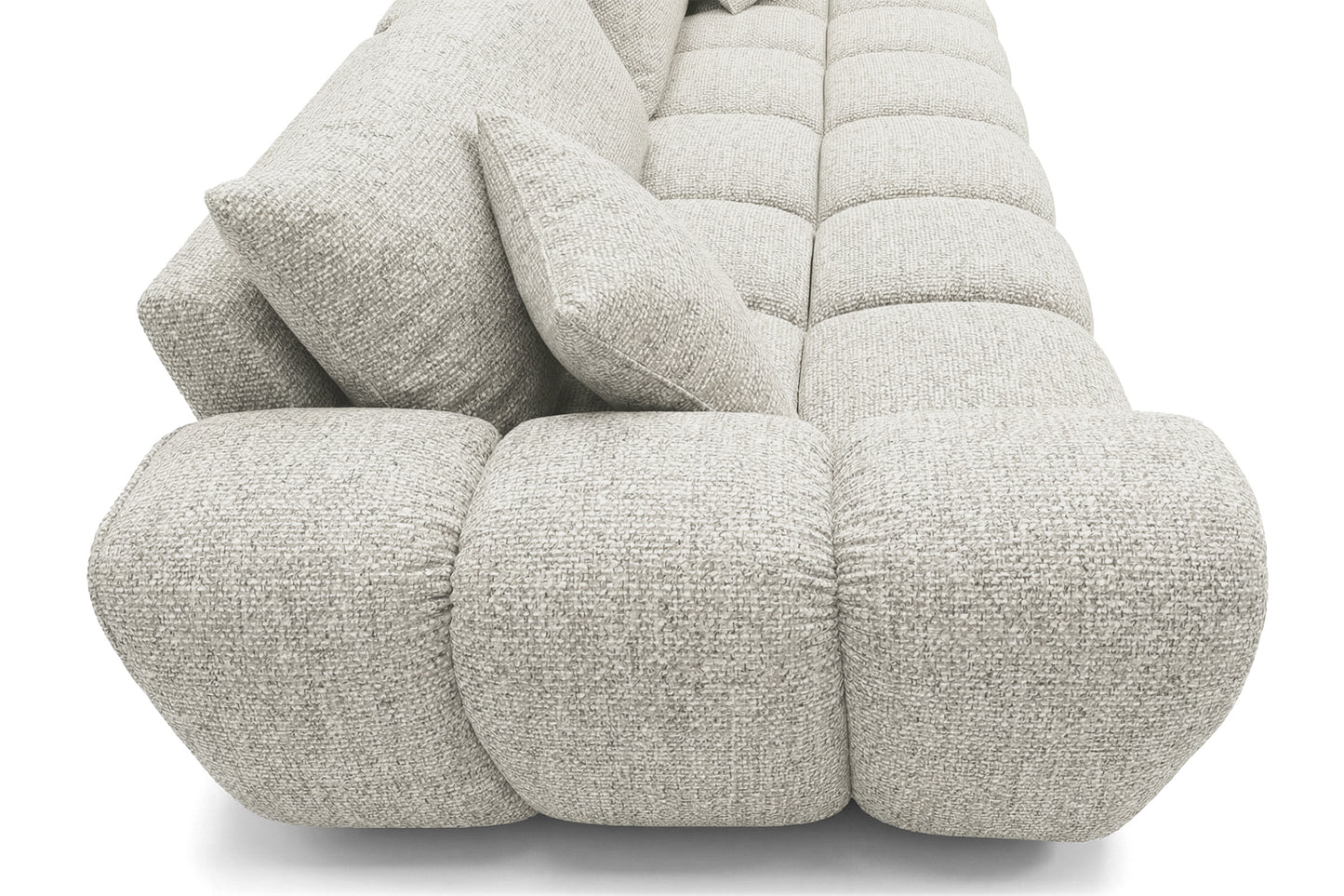 Schlafsofa COSMO 240cm HR-Schaum Strukturstoff Puente 09 Beigegrau