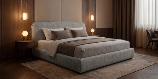 Polsterbett NORDICA 180x200 cm Tracy 14 Dunkelgraubraun – Modernes Design-Bett mit abgerundetem Kopfteil & Lattenrost