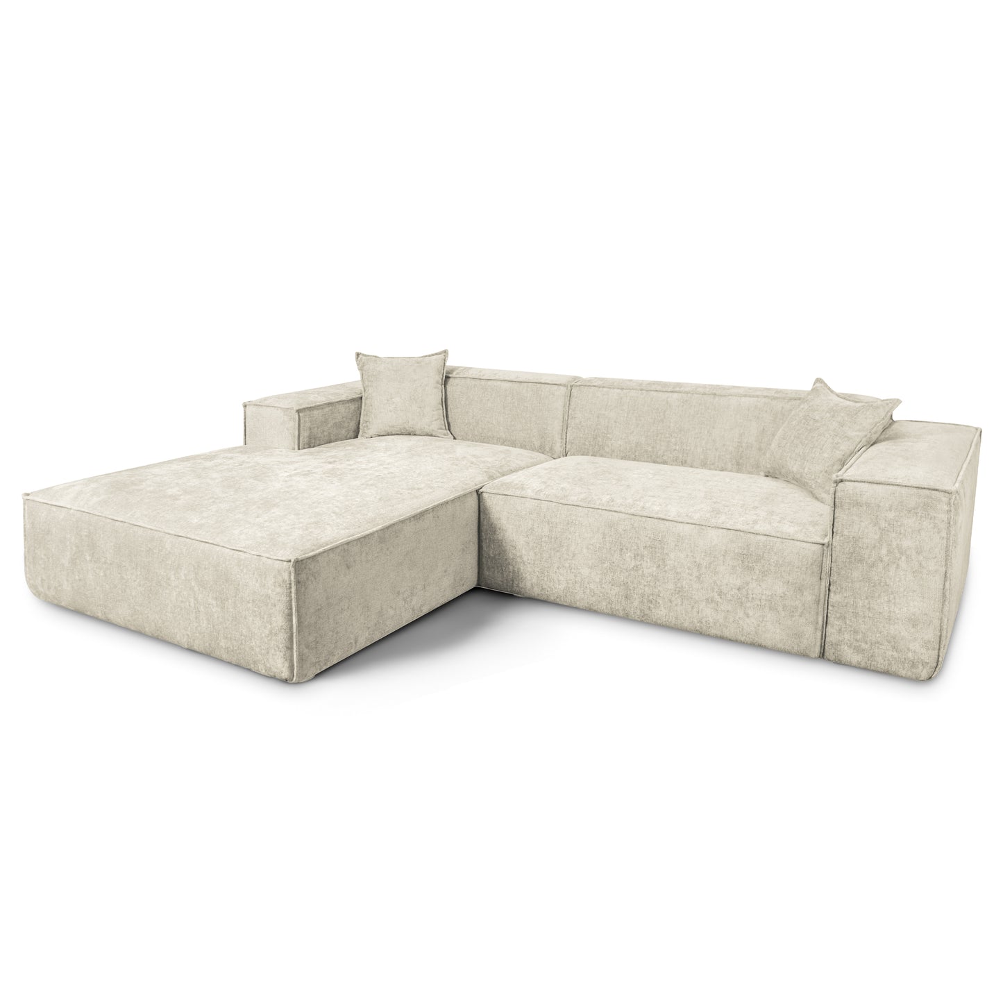 Design Ecksofa Como LC/RC 192x270 cm – Luxus Lounge L-Form Perfect Harmony 01 Beige – Strukturstoff Modern & Robust