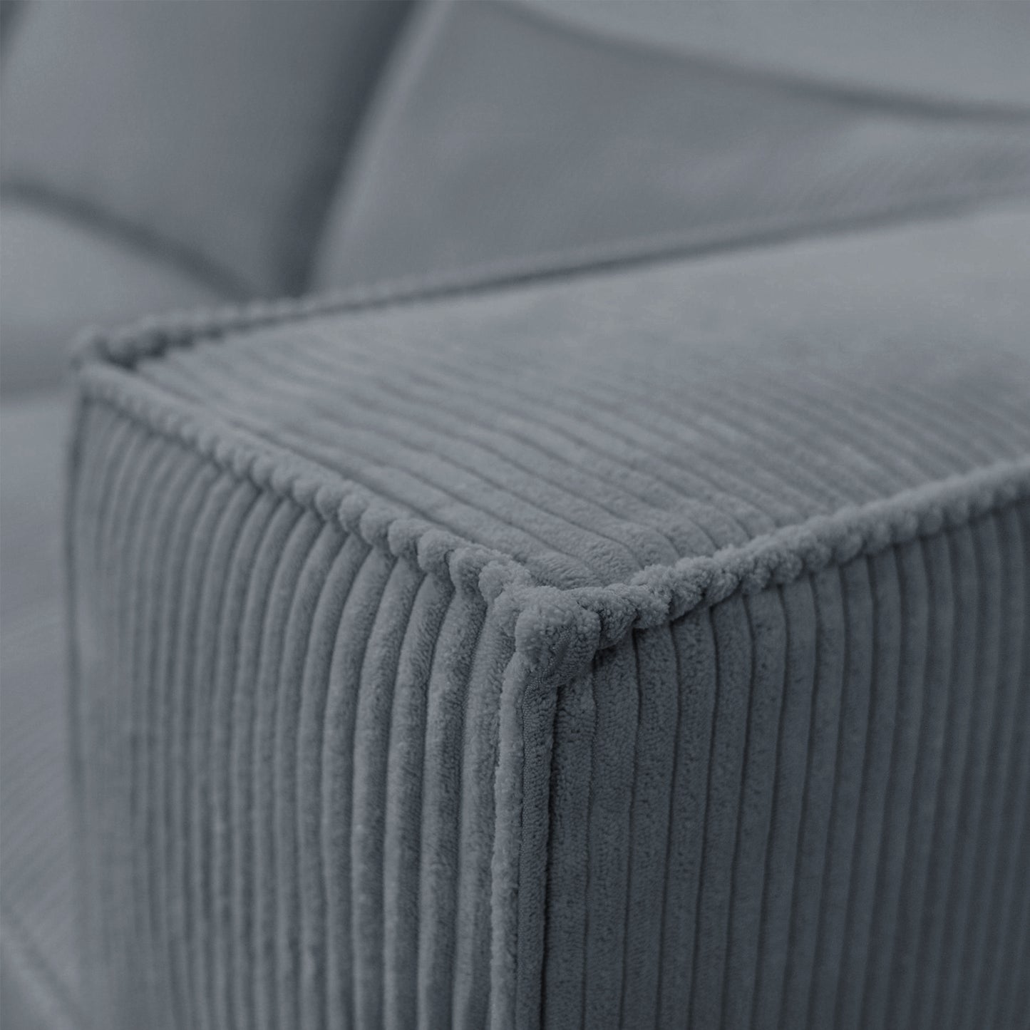 Ecksofa MODULO 290x185 cm Modulsofa Lincoln 85 Grau-Blau – Modernes Design mit weichem Breitcord-Stoff