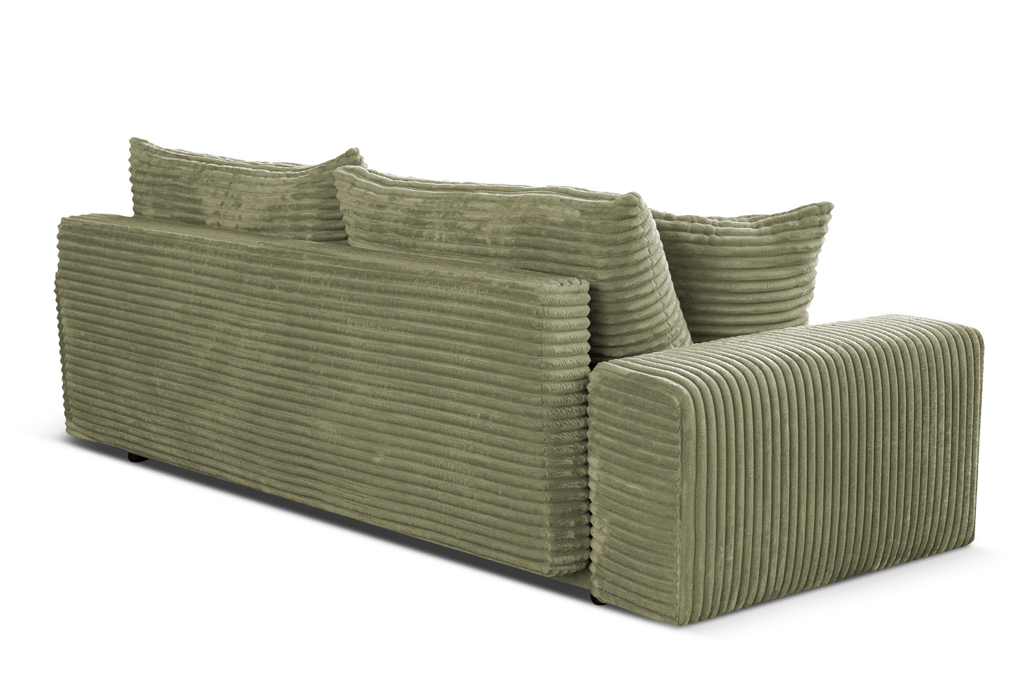 Sofa CORDO von Sofiland - Schlafsofa mit Bettkasten, Cord-Sofa 265x105 cm, Hellgrün 37