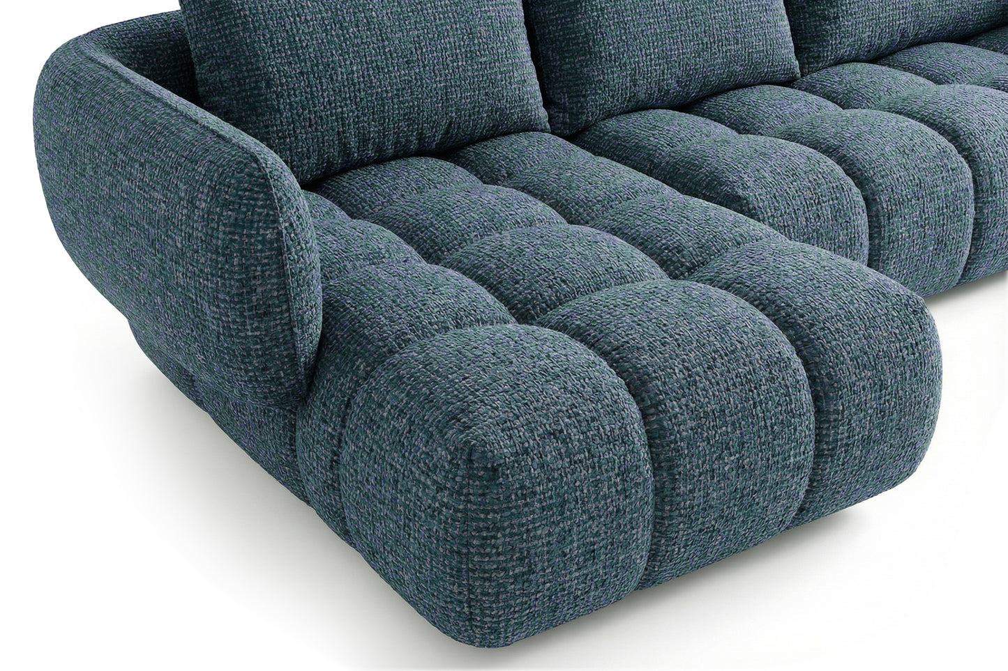 Lounge-Ecksofa SAVIO - Puente 39 Petrolblau links - 250x168 cm - Design Sofa HR