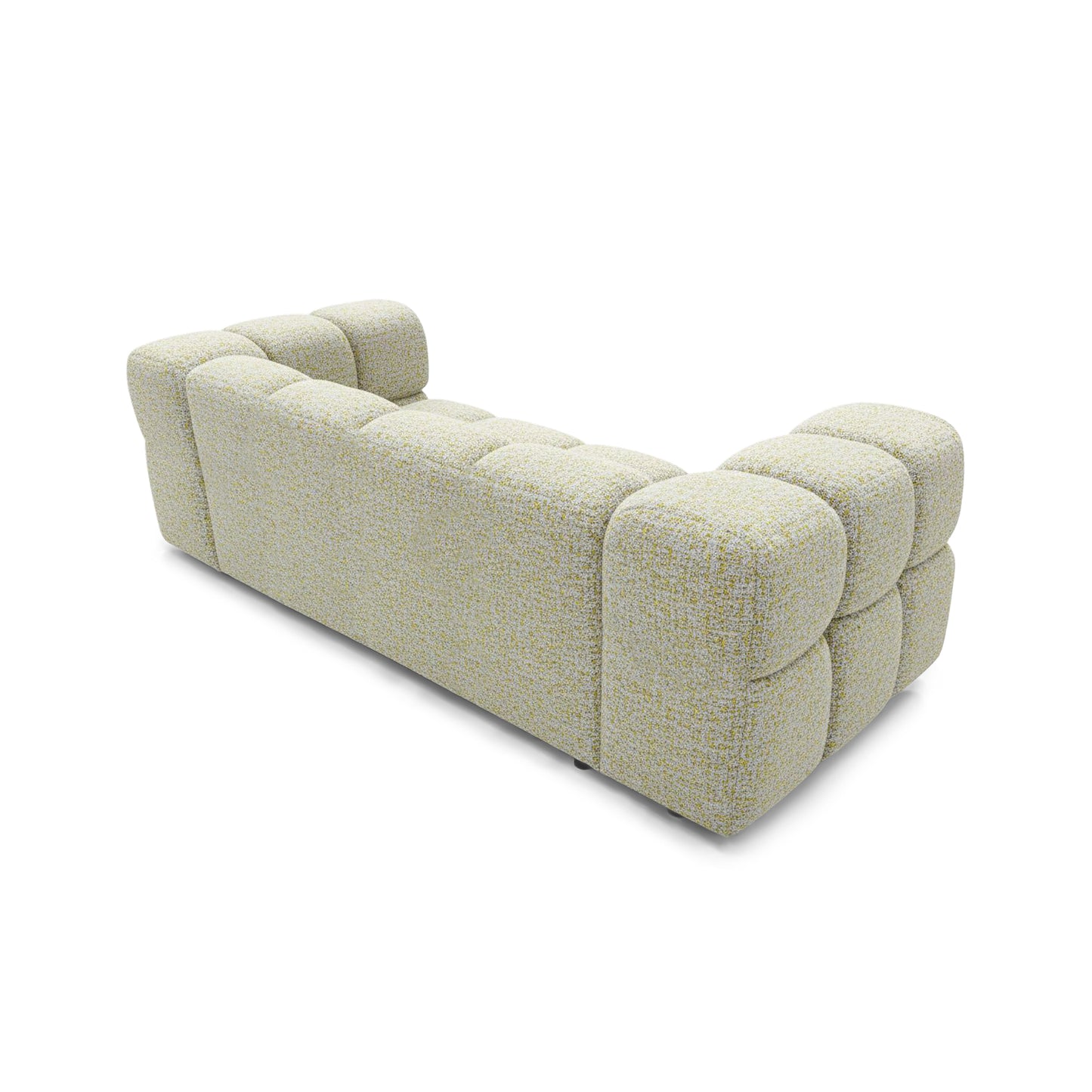 Design-Sofa 3-Sitzer TONDO PUENTE 41 – Strukturstoff in Bouclé-Optik – Wellenförmiges Design – Gelb