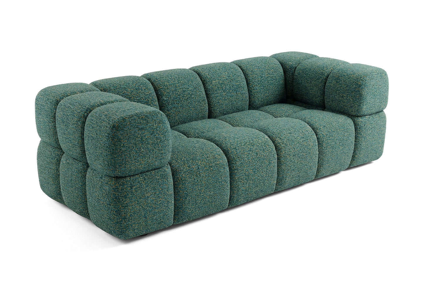 Design 3-Sitzer Sofa AVERRO 240 cm – Puente Dunkelgrün 37 – Strukturstoff Premium – Kaltschaum