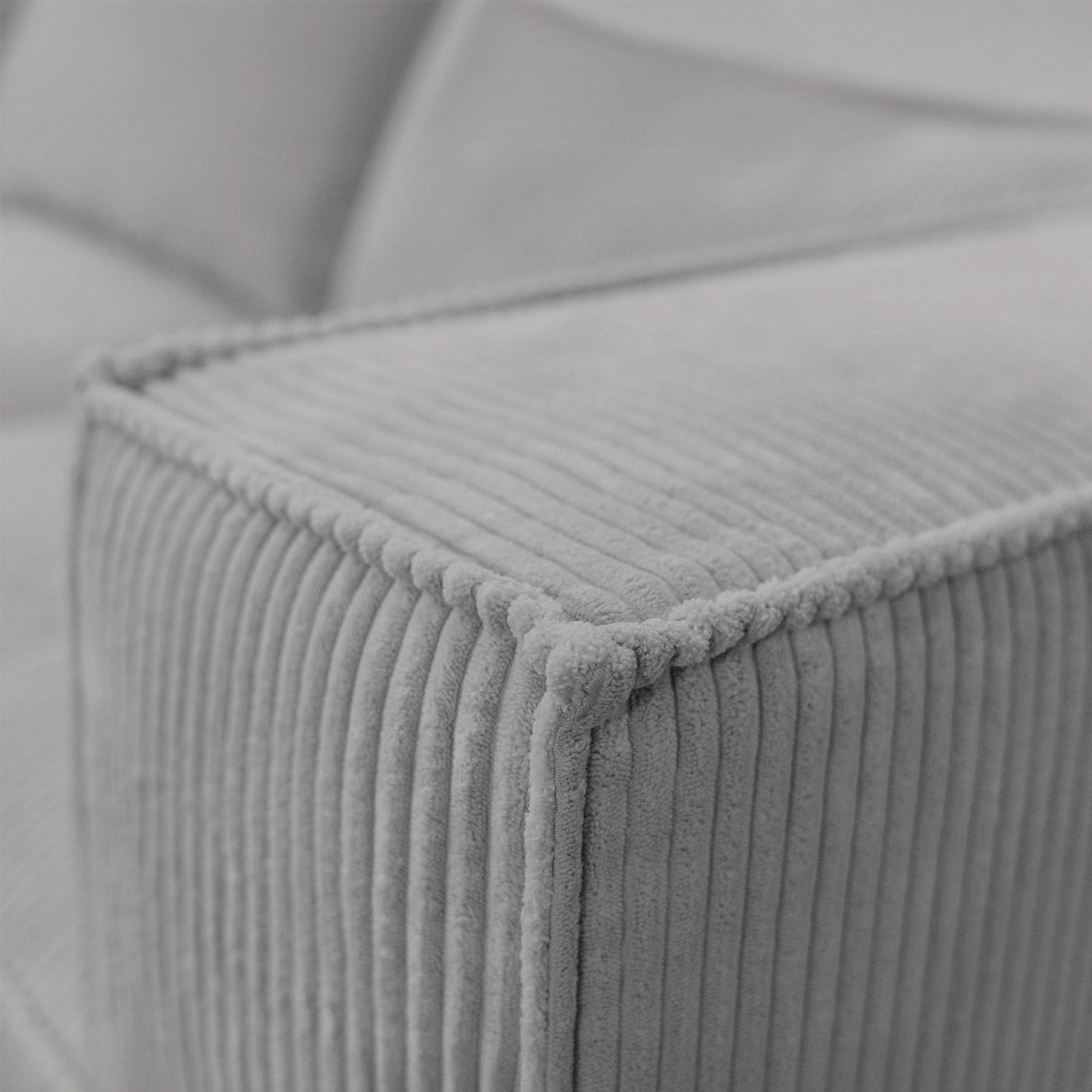 Ecksofa MODULO 210x185 cm Modulsofa Lincoln 86 Grau – Kompaktes Design mit weichem Breitcord-Stoff