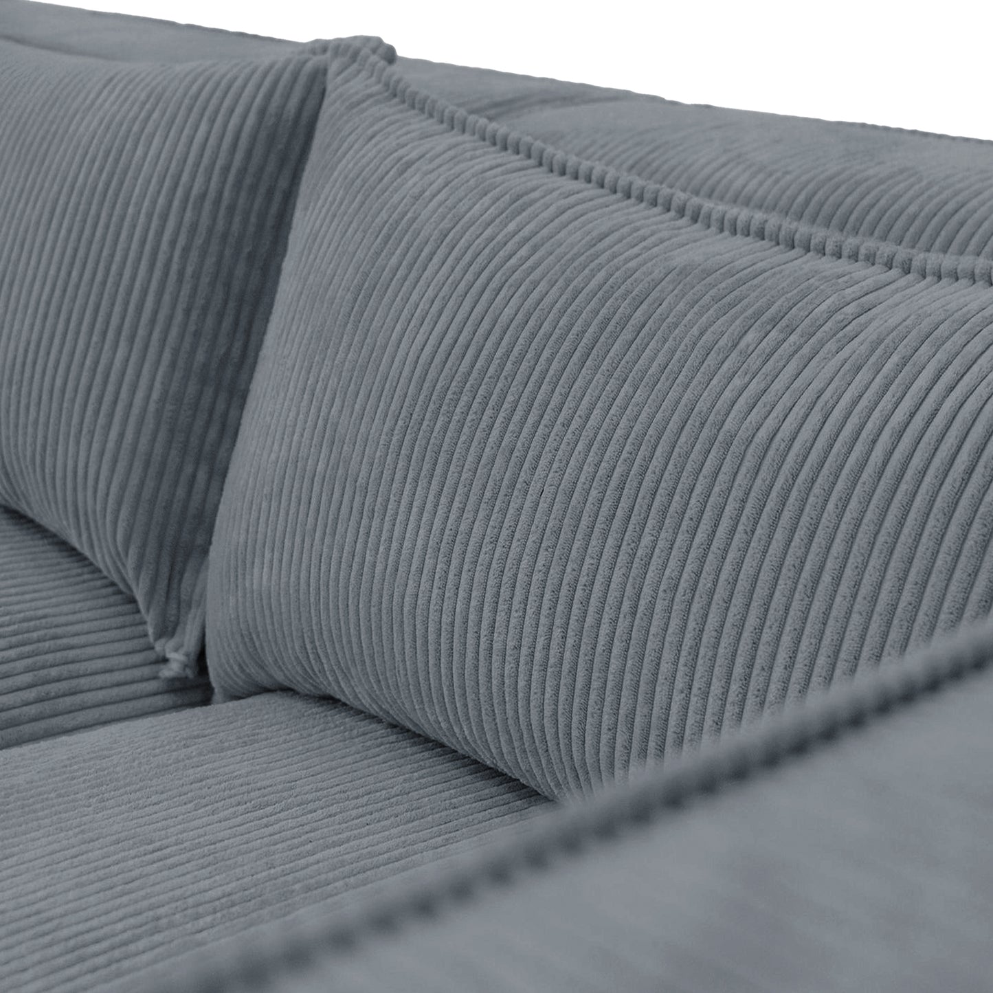 Ecksofa MODULO 290x185 cm Modulsofa Lincoln 85 Grau-Blau – Modernes Design mit weichem Breitcord-Stoff