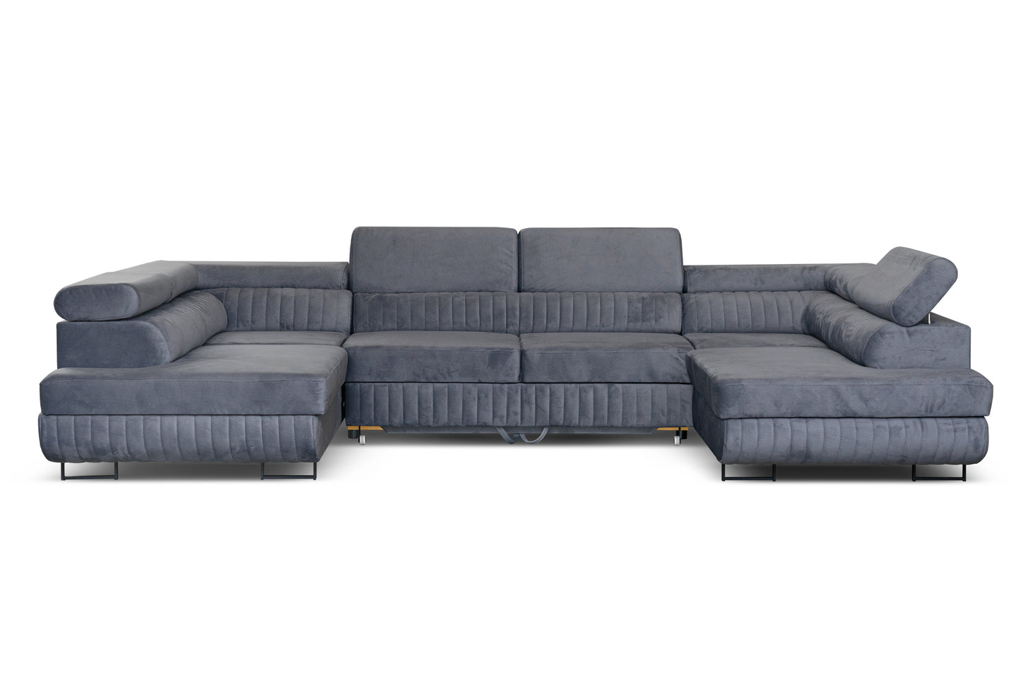 U-förmiges Schlafsofa Magnum Dunkelgrau 345x202 cm – Flexibles Design ohne feste Seite