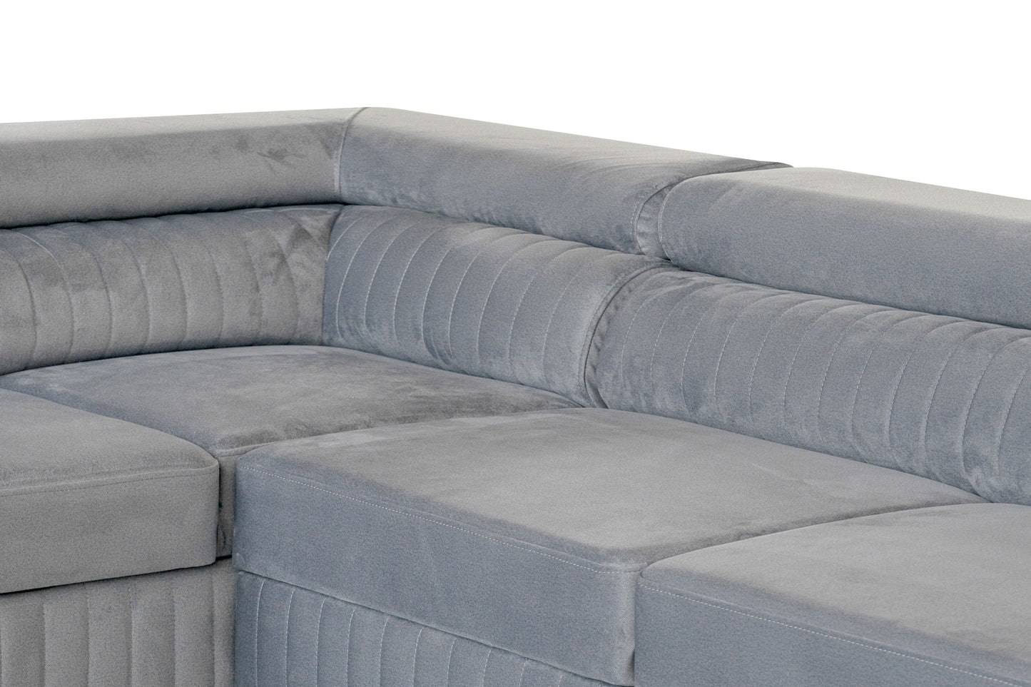 U-förmiges Schlafsofa Magnum Hellgrau 345x202 cm – Flexibles Design ohne feste Seite