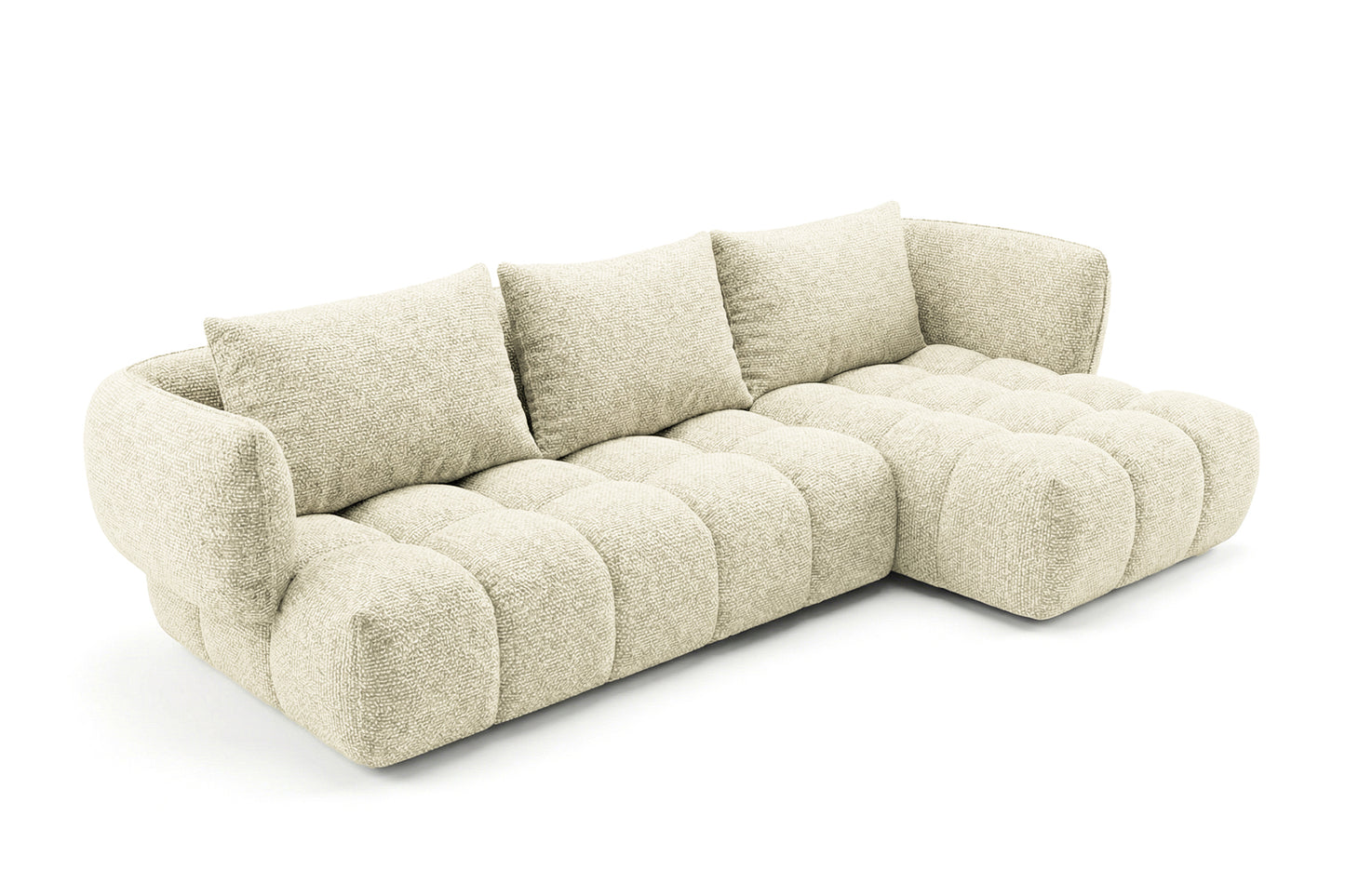 Lounge Ecksofa SAVIO - Puente 03 Cremeweiß rechts - 250x168 cm - Design Sofa HR