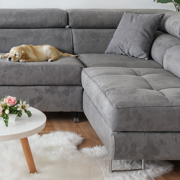 Sofiland Aller XXL U-Form Ecksofa links mit Schlaffunktion, Couchgarnitur mit 2 Bettkästen, Wohnzimmersofa Hellgrau MONOLITH 84, Sofa, Bettsofa, Couch
