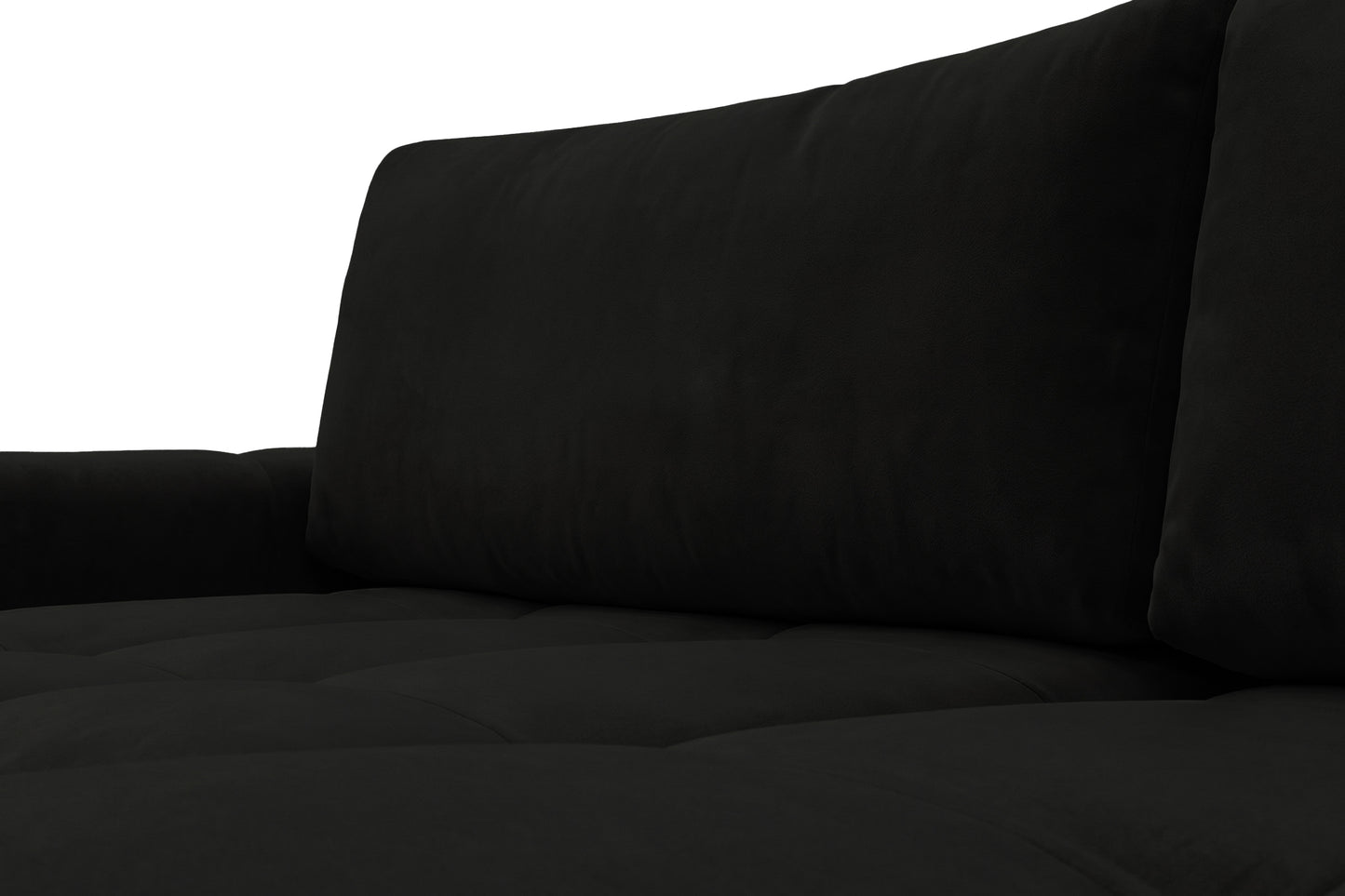 Ecksofa BELVEO mit Schlaffunktion und Bettkasten L-Form Ausrichtung Links Stoff Bluvel 19 Schwarz