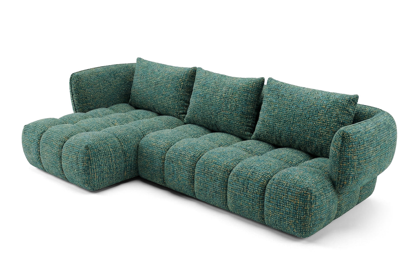 Lounge-Ecksofa SAVIO - Puente 37 Dunkelgrün links - 250x168 cm - Design-Sofa HR