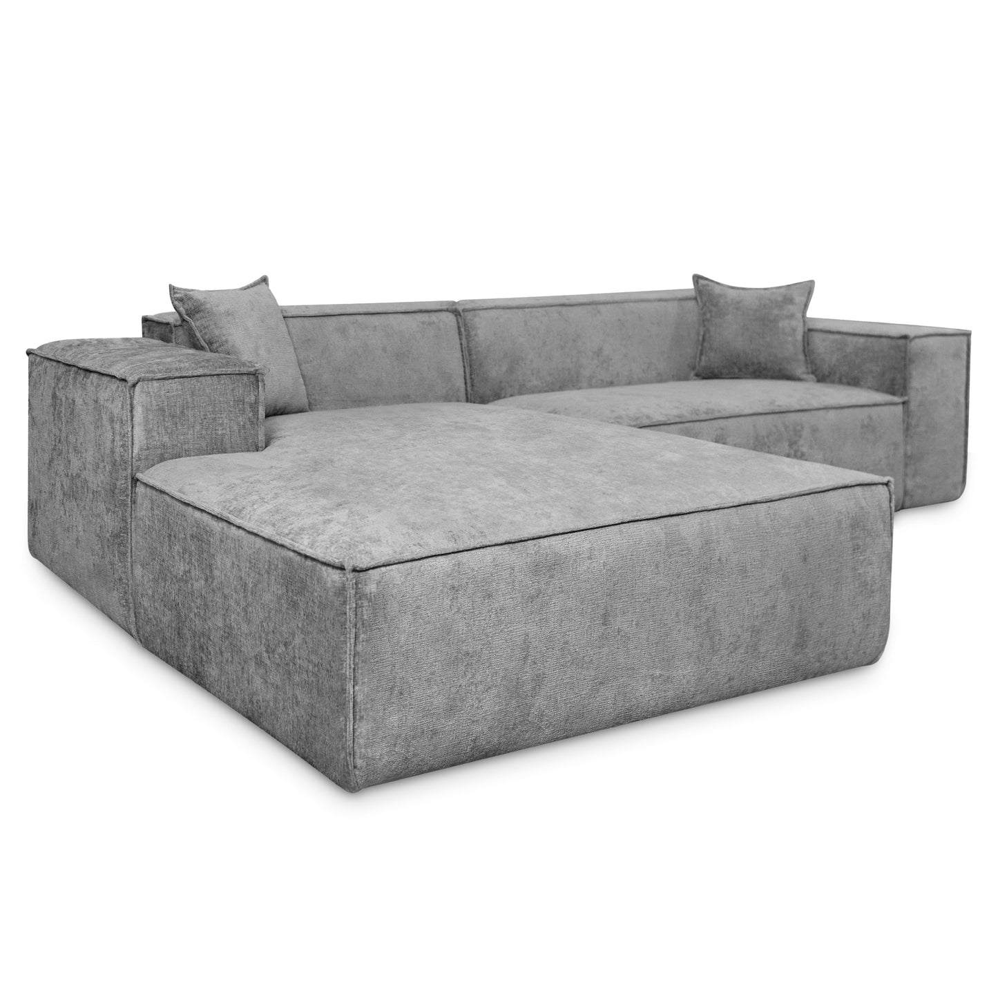Design-Ecksofa Como LC/RC 192x270 cm – Luxus Lounge L-Form Perfect Harmony 82 Grau – Strukturstoff Modern & Robust