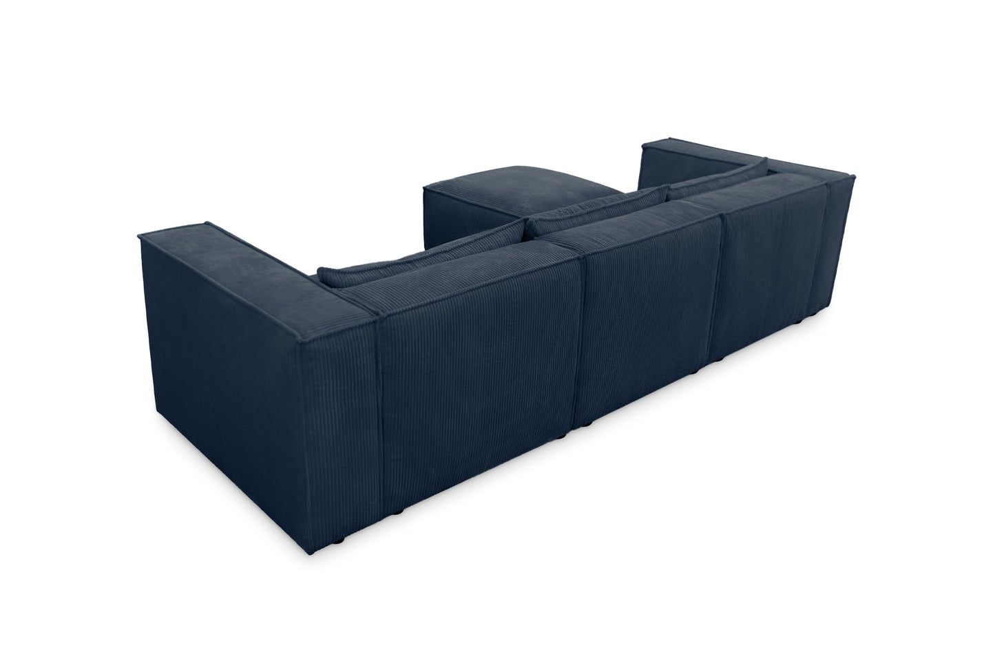 Ecksofa MODULO 290x185 cm Modulsofa Lincoln 77 Blau – Modernes Design mit weichem Breitcord-Stoff