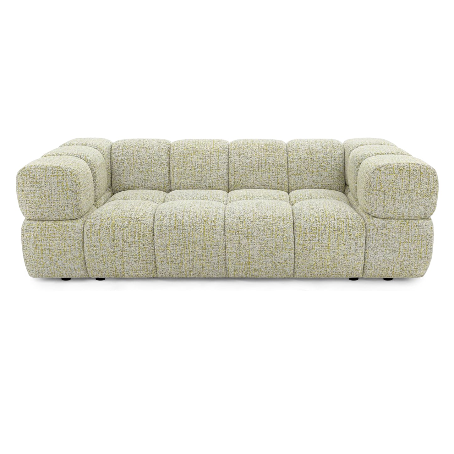 Design-Sofa 3-Sitzer TONDO PUENTE 41 – Strukturstoff in Bouclé-Optik – Wellenförmiges Design – Gelb