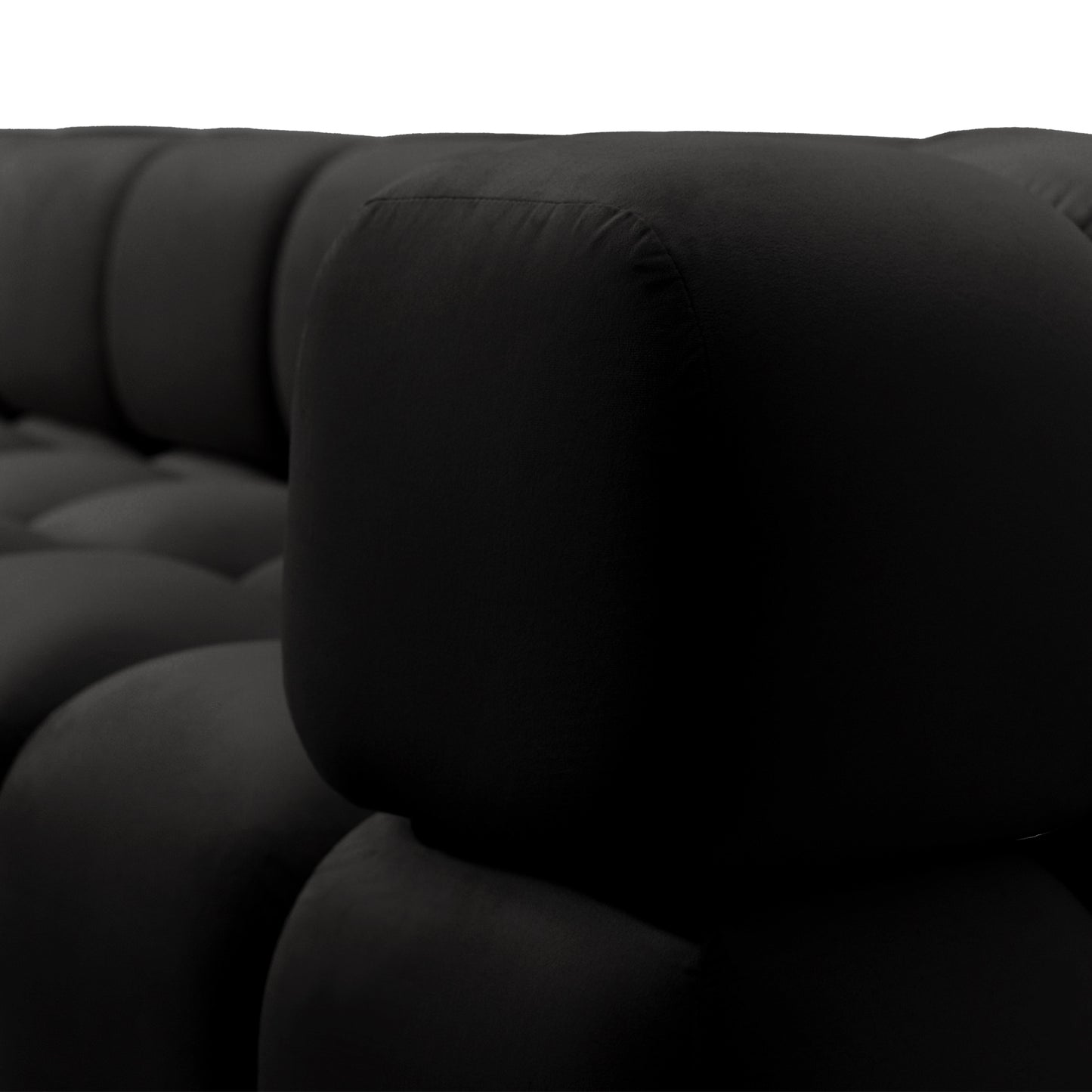 Tondo 4S Design Sofa Modulare Bubble Couch 4-Sitzer Samt Bluvel 19 Schwarz