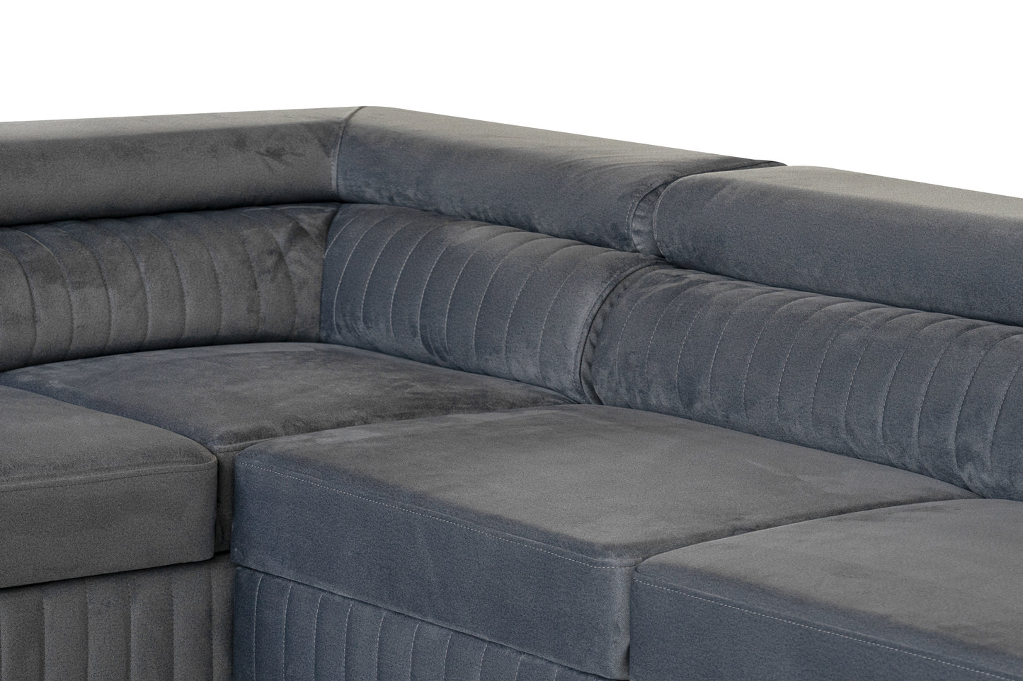 U-förmiges Schlafsofa Magnum Dunkelgrau 345x202 cm – Flexibles Design ohne feste Seite