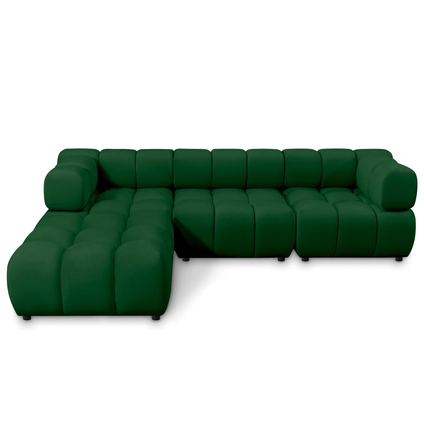 Ecksofa TONDO LC/RC 192x288cm Bluvel 78 Flaschengrün
