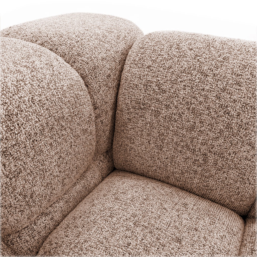 Design-Sofa 3-Sitzer TONDO PUENTE 68 – Strukturstoff in Bouclé-Optik – Wellenformiges Design – Puderrosa