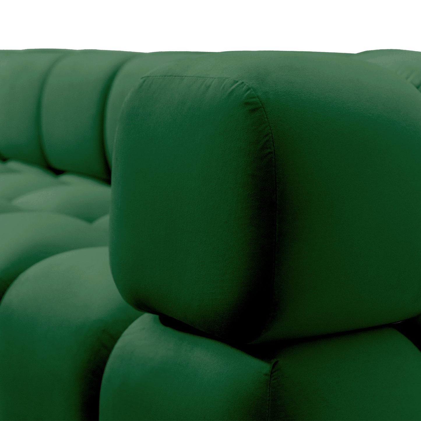 Exklusive Wohnlandschaft Tondo U 192x288 cm – Designer-Sofa Samt Bluvel 78 Dunkelgrün – Modernes Bubble-Design & HR-Schaum Komfort