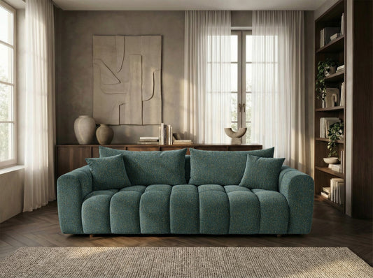 Schlafsofa COSMO 240cm HR-Schaum Strukturstoff Puente 37 Dunkelgrün