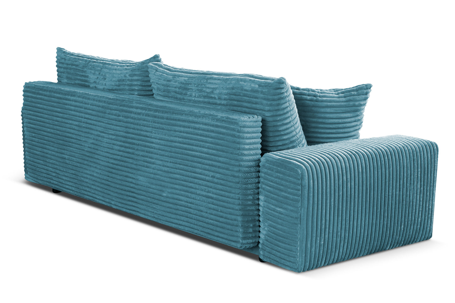 Sofa CORDO von Sofiland – Schlafsofa mit Bettkasten, Cord-Sofa 265x105 cm, Blau 75