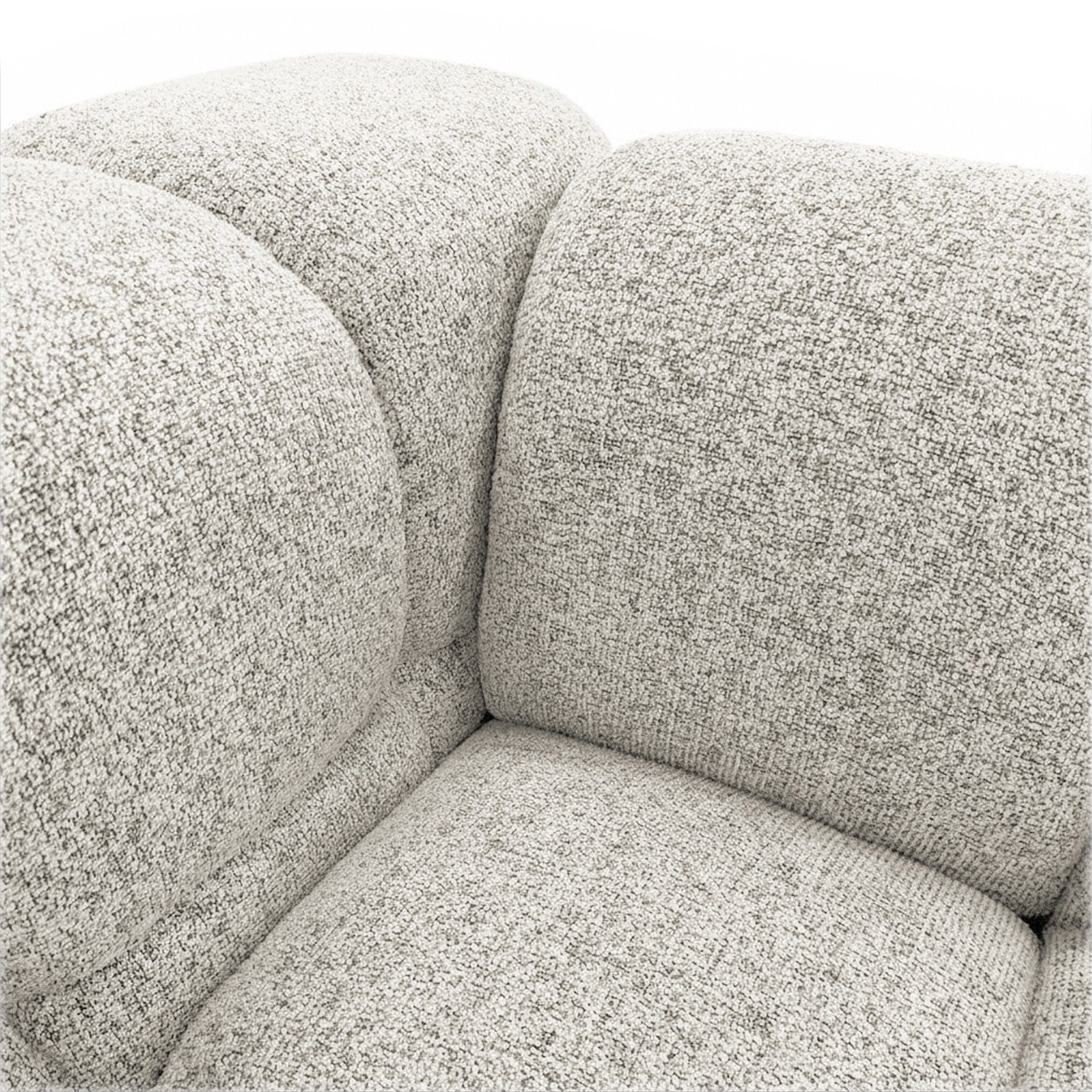 Designer-Sofa 3-Sitzer TONDO PUENTE 09 – Strukturstoff in Bouclé-Optik – Wellenförmiges Design – Hellgrau
