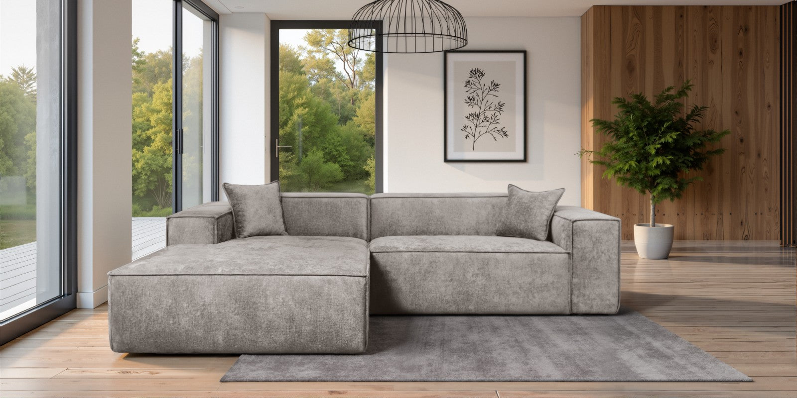 Design Ecksofa Como LC/RC 192x270 cm – Luxus Lounge L-Form Perfect Harmony 04 Taupe – Strukturstoff Modern & Robust