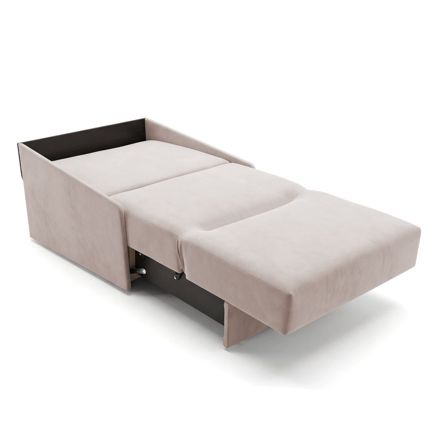 Jupiter Schlafsofa mit Bettkasten & Schlaffunktion 90x105 cm Samt-Velvet Beige