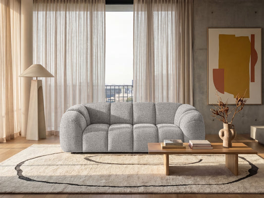 Design Sofa MALI 3-Sitzer Stoff Puente 06 Hellgrau – Cloud Design 240cm