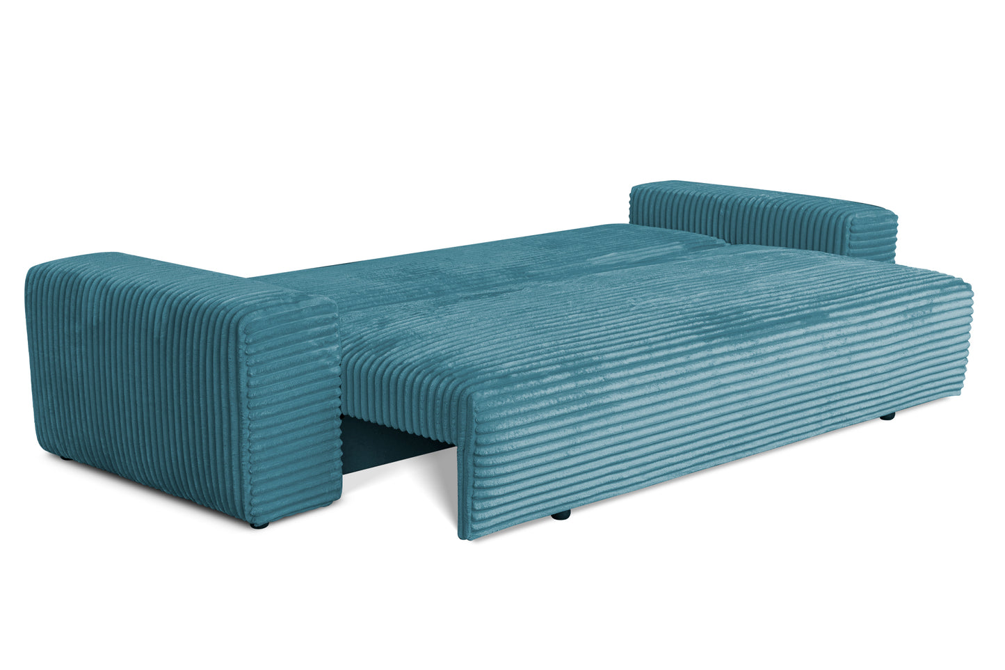 Sofa CORDO von Sofiland – Schlafsofa mit Bettkasten, Cord-Sofa 265x105 cm, Blau 75