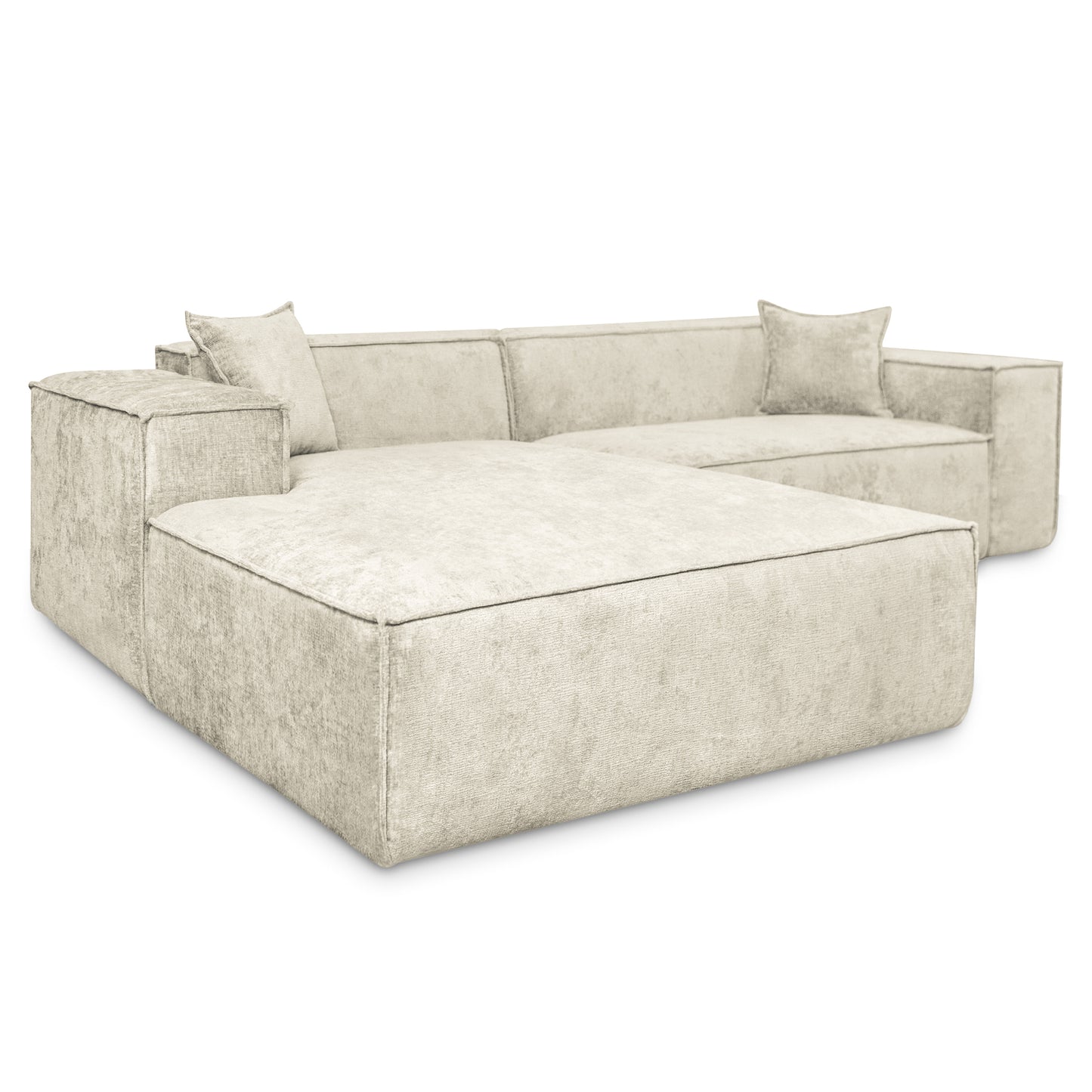 Design Ecksofa Como LC/RC 192x270 cm – Luxus Lounge L-Form Perfect Harmony 01 Beige – Strukturstoff Modern & Robust