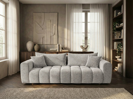 Schlafsofa COSMO 240 cm HR-Schaum Strukturstoff Puente 06 Hellgrau