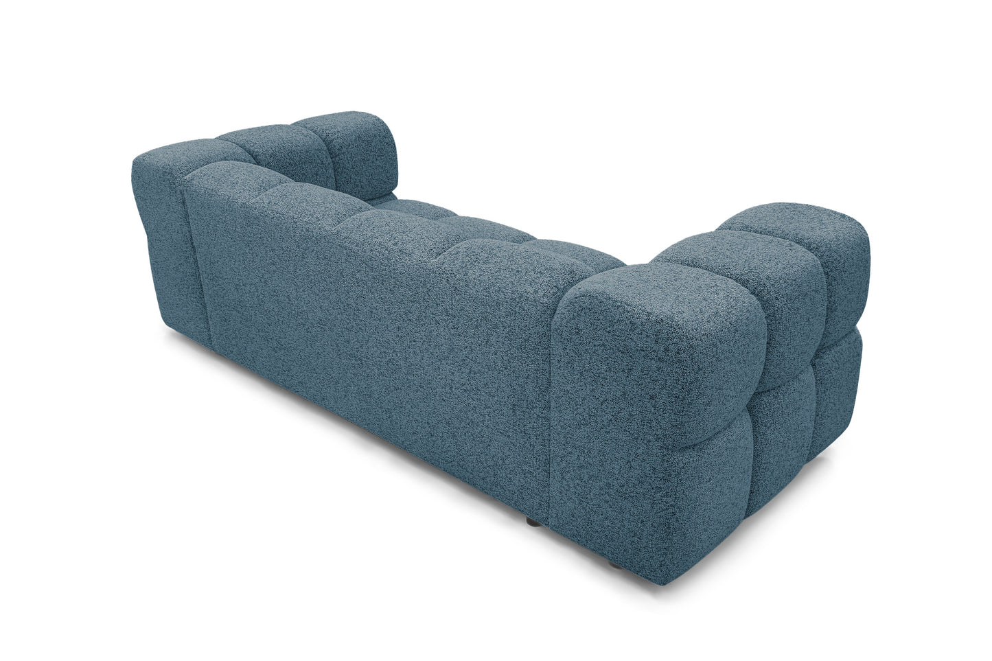 Design 3-Sitzer Sofa AVERRO 240 cm – Puente Petrolblau 39 – Strukturstoff Premium – HR-Schaum