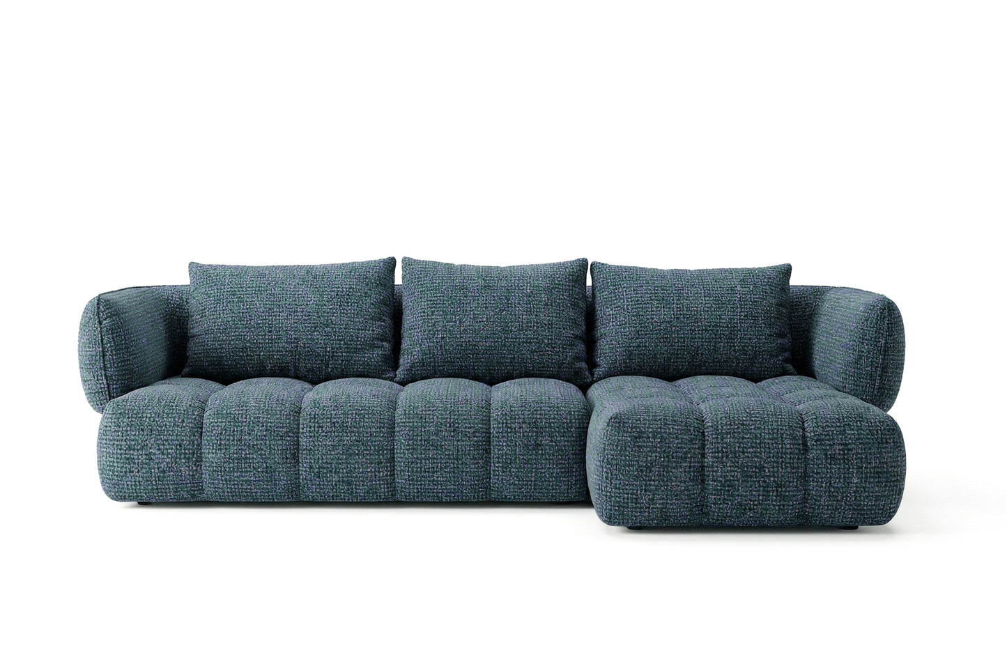 Lounge Ecksofa SAVIO - Puente 39 Petrolblau rechts - 250x168 cm - Design Sofa HR