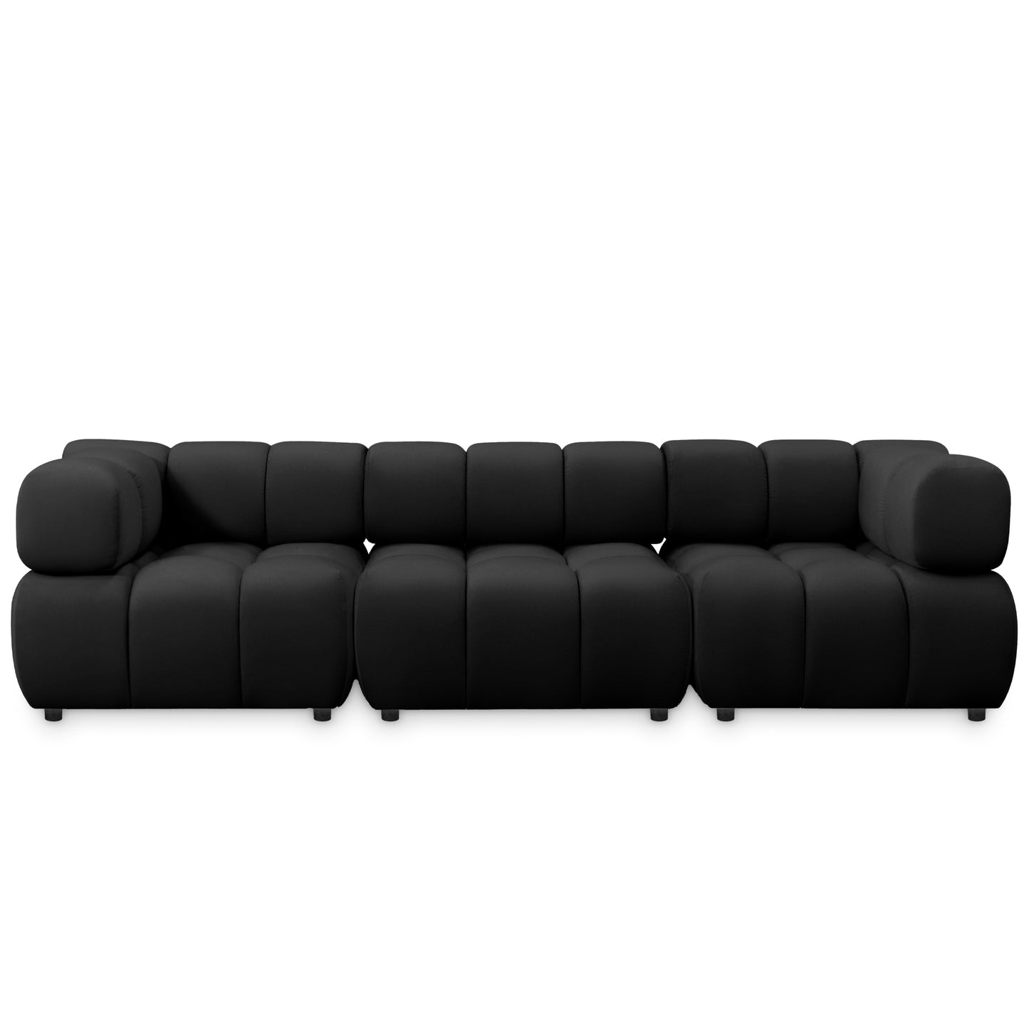 Tondo 4S Design Sofa Modulare Bubble Couch 4-Sitzer Samt Bluvel 19 Schwarz
