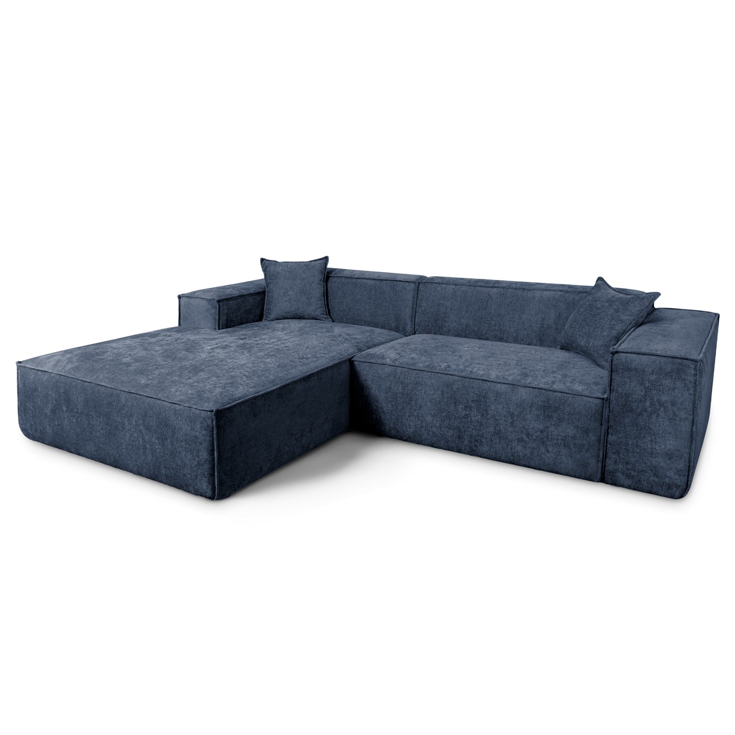 Design Ecksofa Como LC/RC 192x270 cm – Luxus Lounge L-Form Perfect Harmony 77 Marineblau – Strukturstoff Modern & Robust