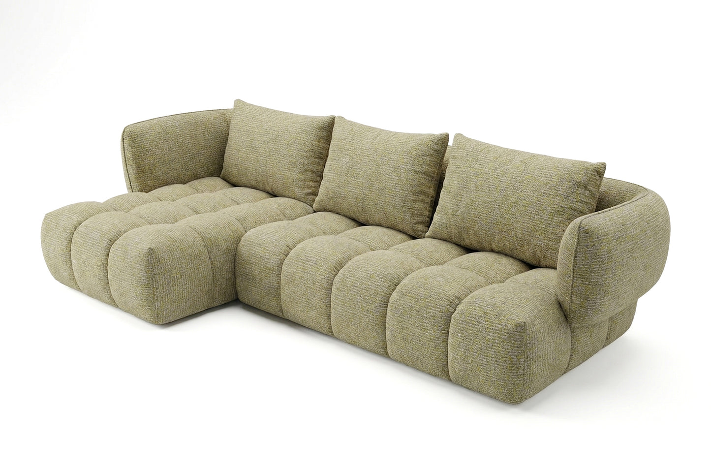 Lounge-Ecksofa SAVIO - Puente 41 Senfgelb links - 250x168 cm - Design-Sofa HR