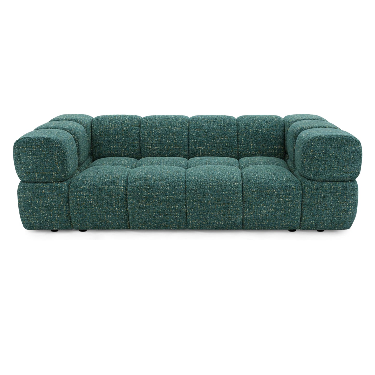 Design-Sofa 3-Sitzer TONDO PUENTE 37 – Strukturgewebe in Bouclé-Optik – gewelltes Design – Grün