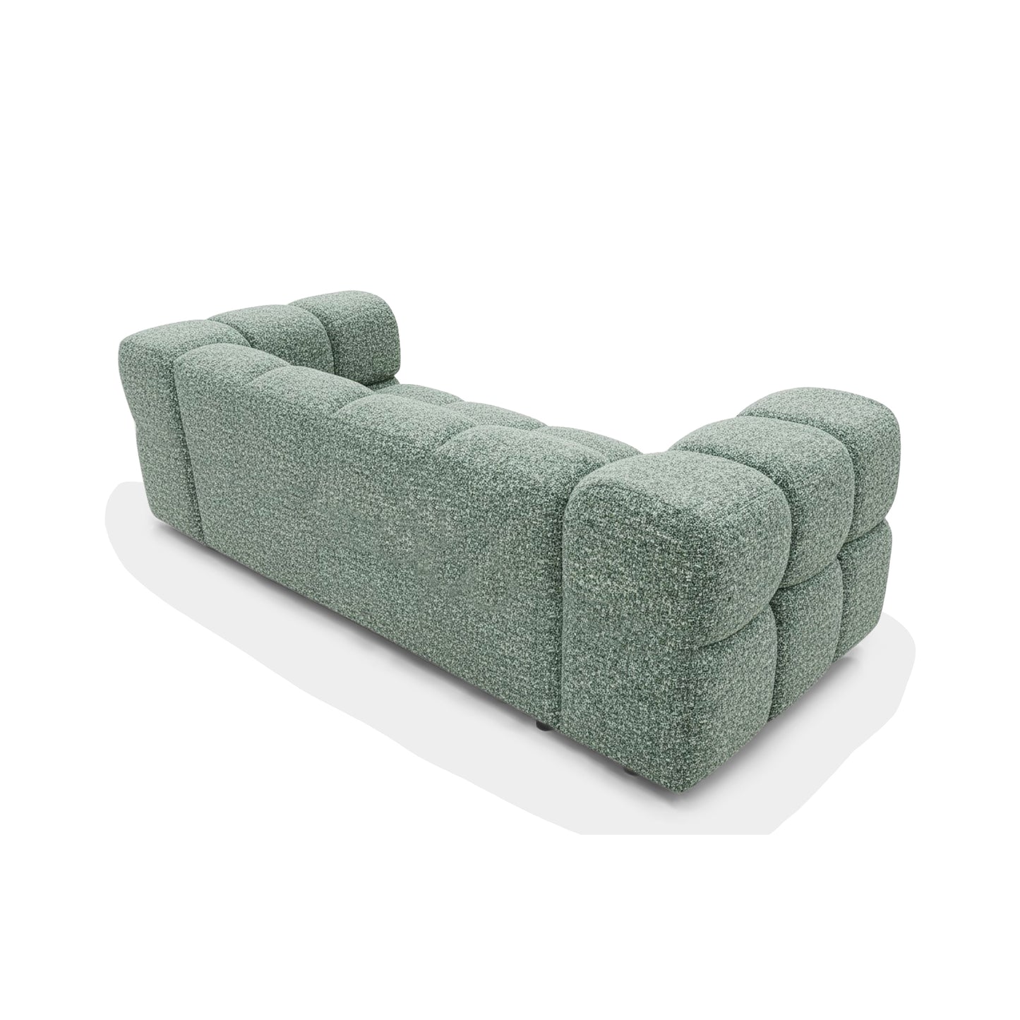 3-Sitzer-Designsofa TONDO PUENTE 33 – Strukturstoff in Bouclé-Optik – gewelltes Design – Mint