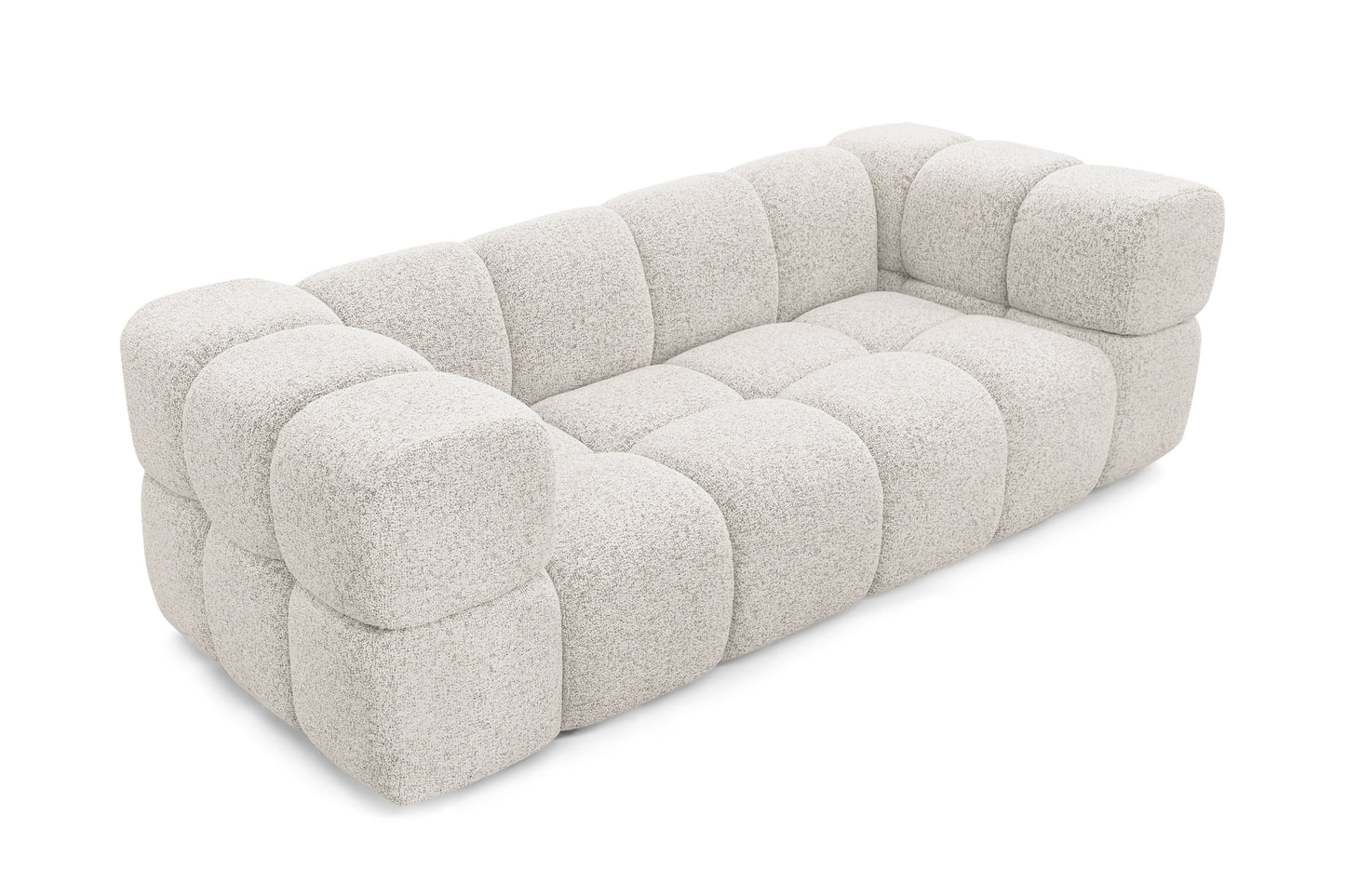 Design 3-Sitzer Sofa AVERRO 240 cm – Puente Beige-Grau 09 – Strukturstoff Premium – HR-Schaum