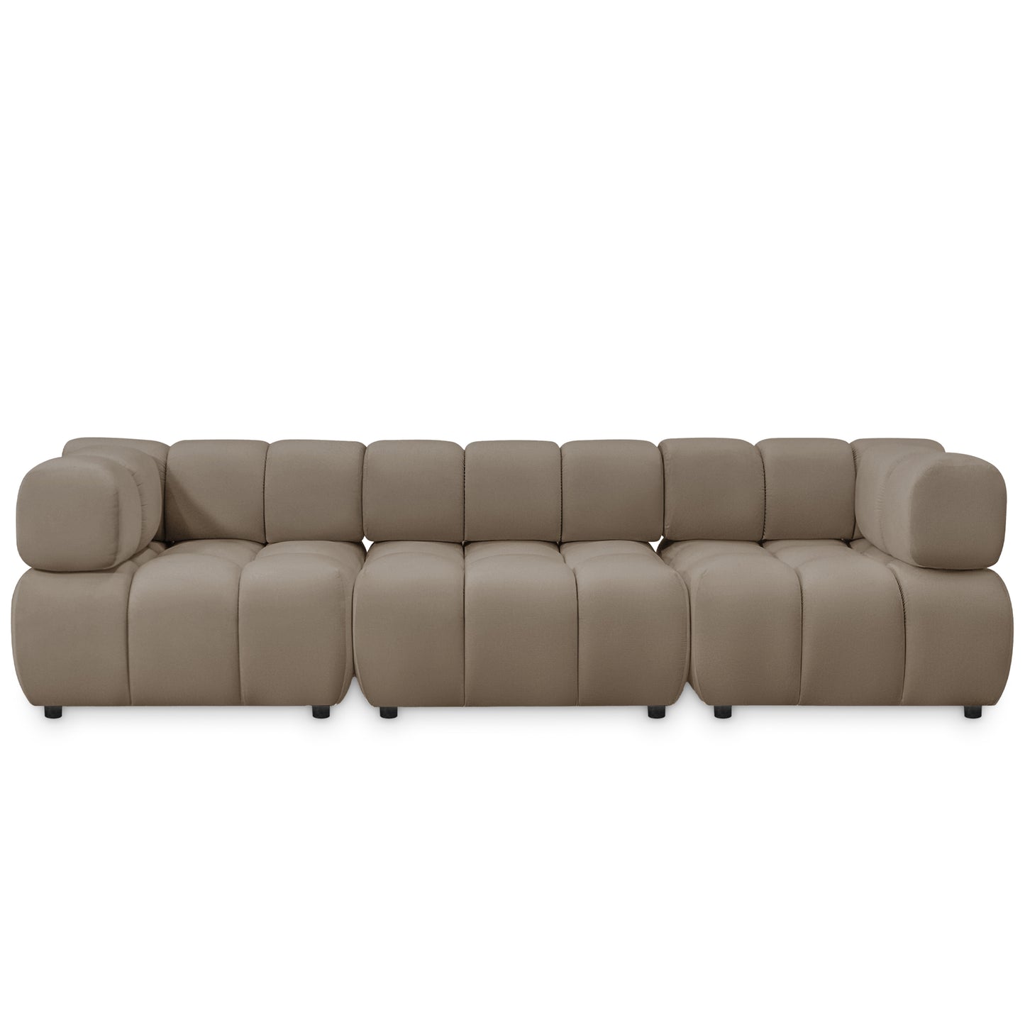 Tondo 4S Design Sofa Modulare Bubble Couch 4-Sitzer Samt Bluvel 28 Dunkelbeige