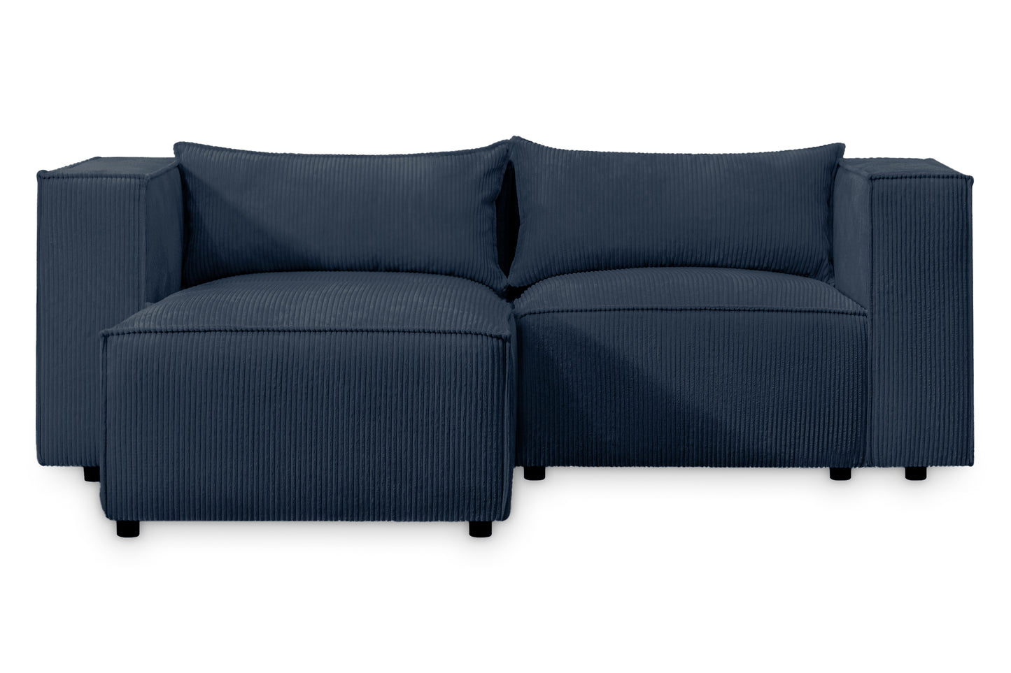 Ecksofa MODULO 210x185 cm Modulsofa Lincoln 77 Blau – Kompaktes Design mit weichem Breitcord-Stoff