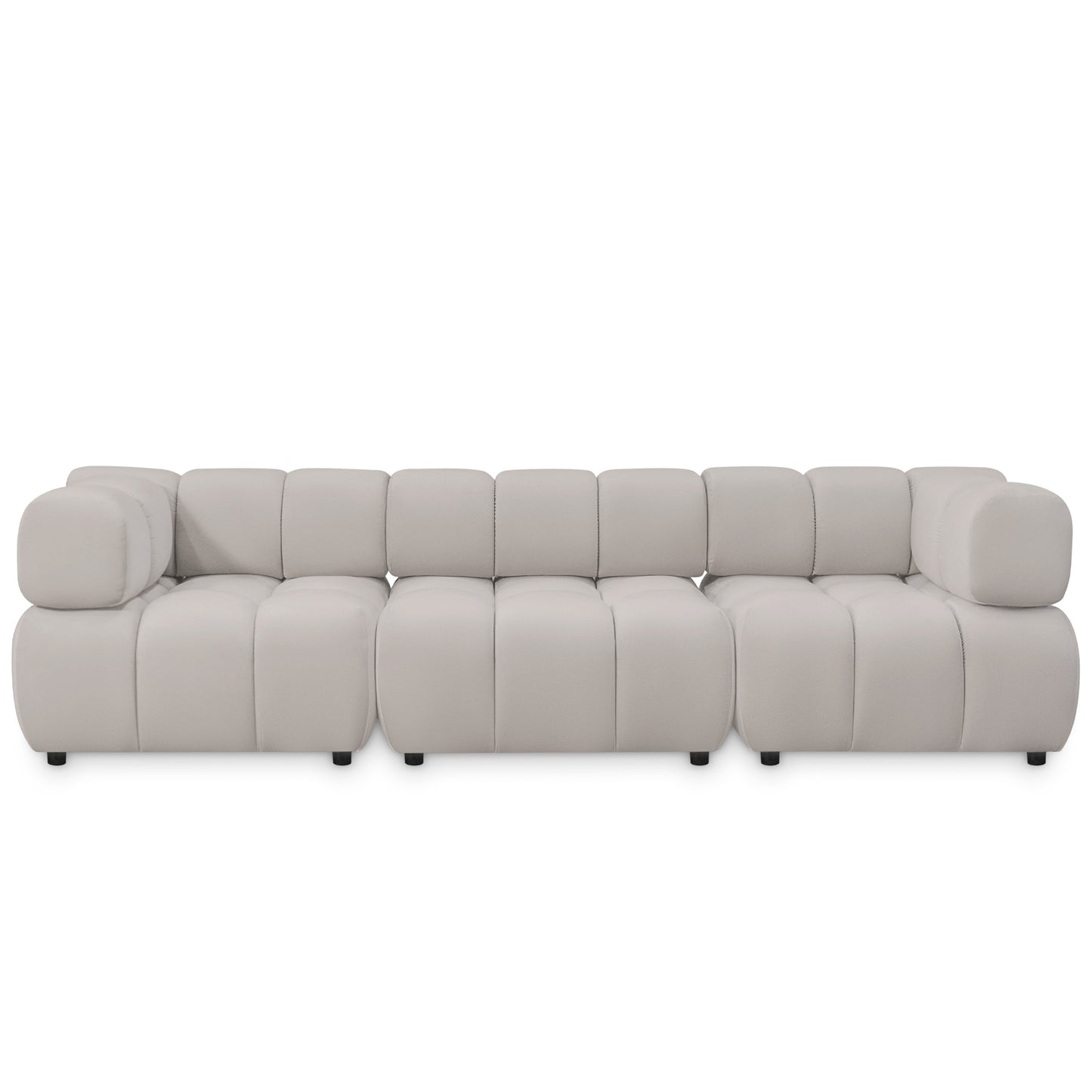 Tondo 4S Design Sofa Modulares Bubble Couch 4-Sitzer Samt Bluvel 03 Hellgrau
