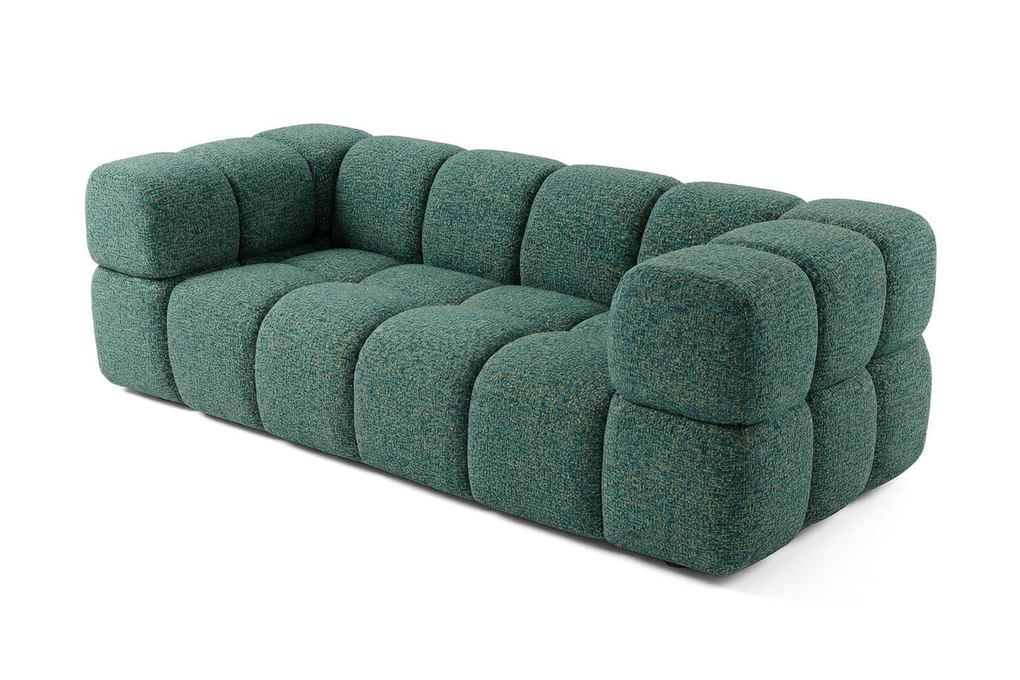 Design 3-Sitzer Sofa AVERRO 240 cm – Puente Dunkelgrün 37 – Strukturstoff Premium – Kaltschaum