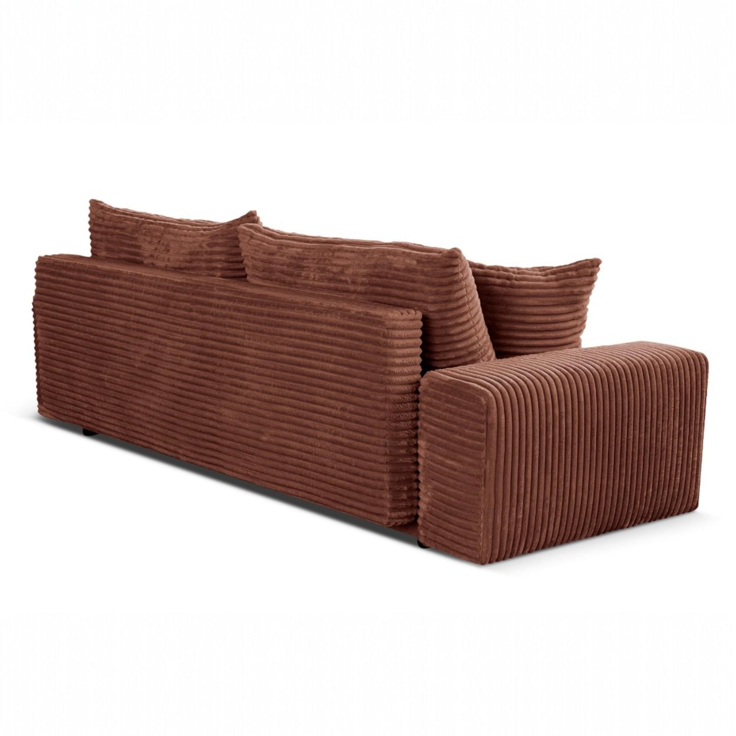 3-Sitzer-Schlafsofa 265 × 105 cm, Ziegelrot, mit Stauraum, Stoff: Cord – Cordo