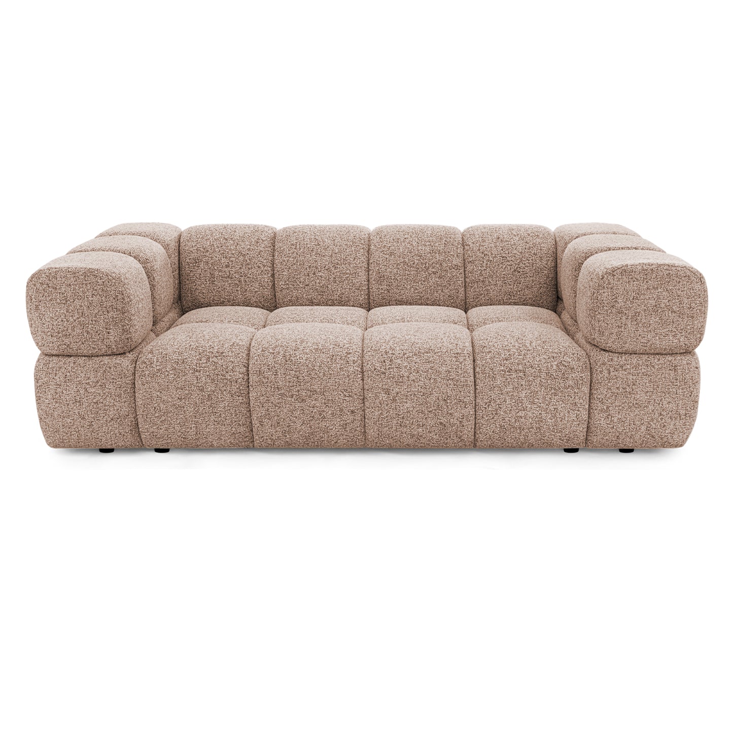 Design-Sofa 3-Sitzer TONDO PUENTE 68 – Strukturstoff in Bouclé-Optik – Wellenformiges Design – Puderrosa